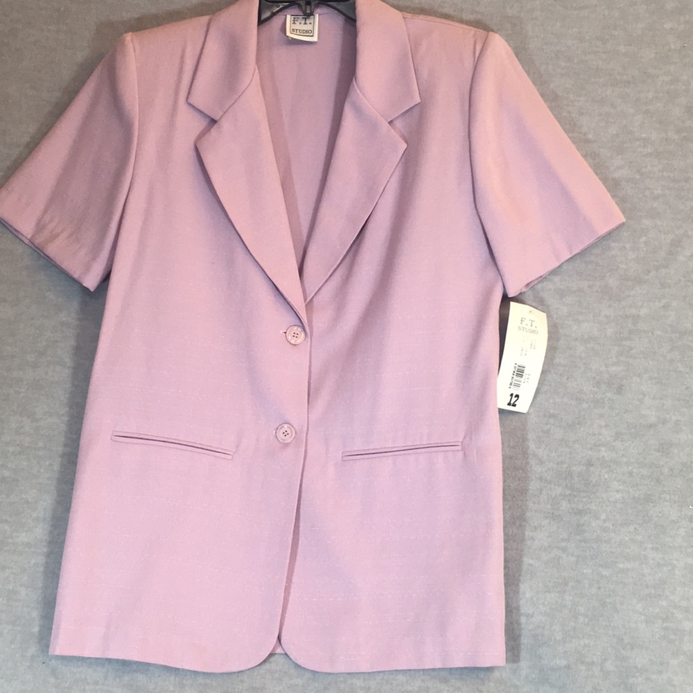 F. T. STUDIO New With Tags Office Career Linen-Like Machine Washable Blazer
